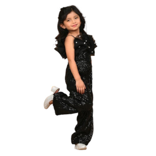 Sequin Stone Embellished Party Wear Jumpsuit For Girl Kid