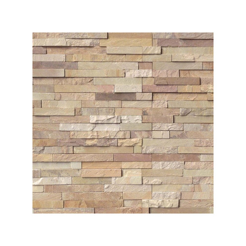 Stone Mosaic Tiles - Natural Stone Block Form 139 Square Multicolour Brushed Finish | Ideal for Wall Applications