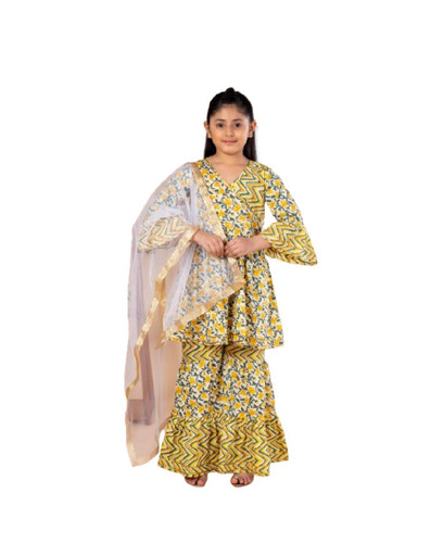 Girls Kurta Sharara Set - Color: Multicolor