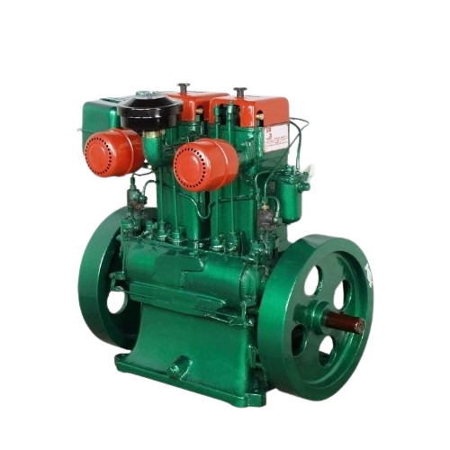 Water Cooled Slow Speed (Lister Type) Diesel Engine - Color: Green