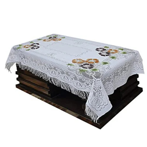 Polyester Frill Centre Table Cloth - Color: White