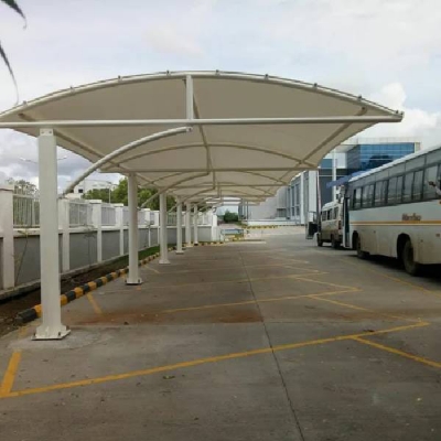 Parking Tensile Structure - Steel Frame, Large Span, One Window | UV Protection, Lightweight, Flexible Design, Quick Installation