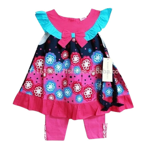 Girls 2 Pcs Dress Set - Color: Multi Color