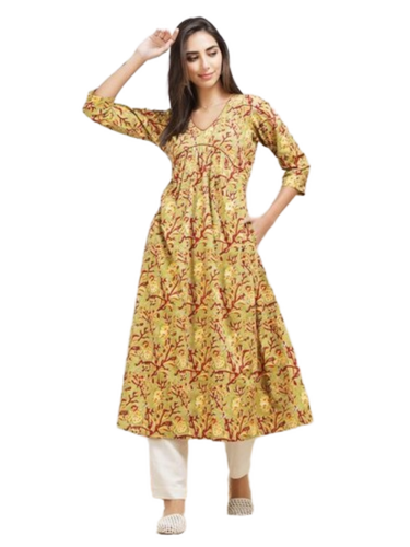 Women Designer Single Cotton Kurti - Color: Multicolour