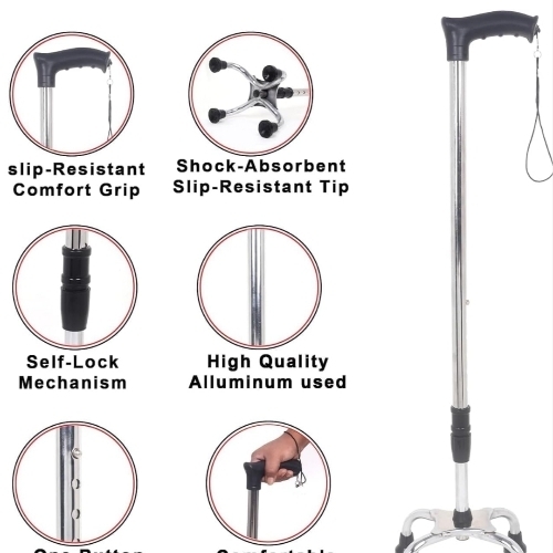 Walking Stick - Color: Silver And Black