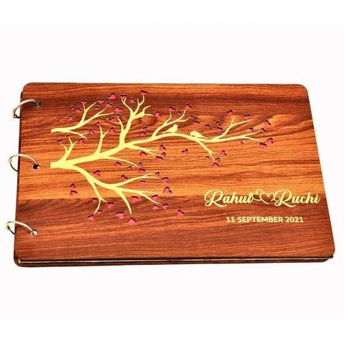 Brown Wooden Photo Album - Binding: Perfect Binding