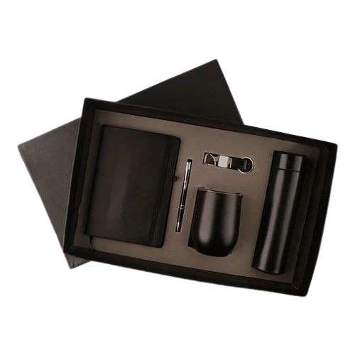 Leather Corporate Gift Set - Color: Black