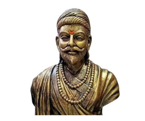 Fiber Shivaji Statue  - Color: Golden