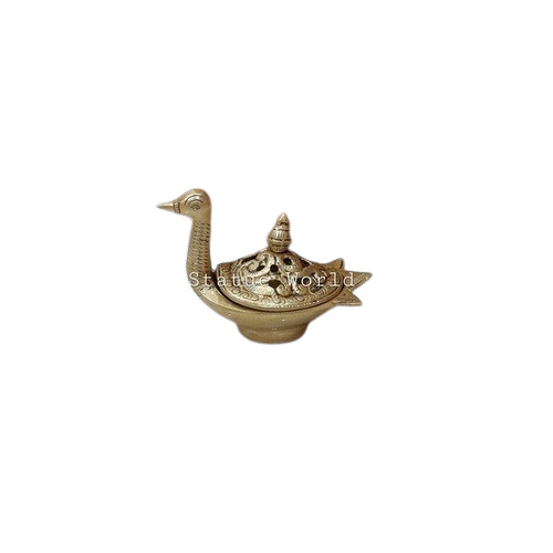 Decorative Brass Puja Dhoop Dani - Color: Golden