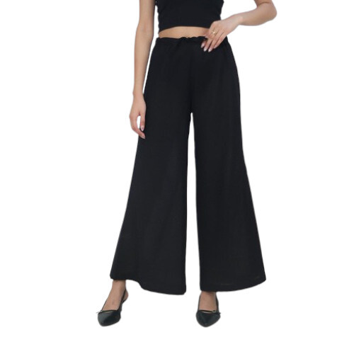 Women Black Flared Pants - Gender: Female