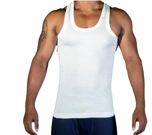 Men Cotton Vest - Color: White