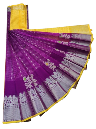 Handloom Silk Saree With Beautiful Zari Design Butis