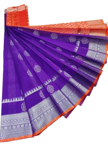 Handloom Soft Silk Saree With Beautiful Birds Design Zari Butis