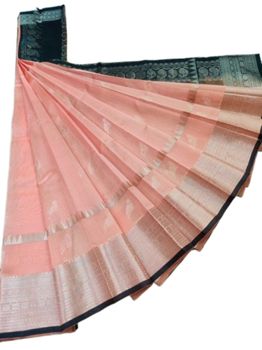 Soft Silk Saree With Beautiful Small Zari Design Butis