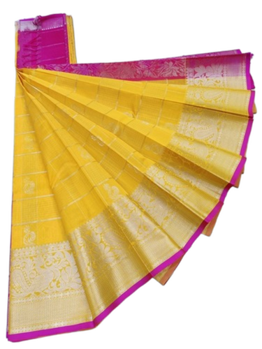 Handloom Soft Silk Saree With Beautiful Zari Design Butis