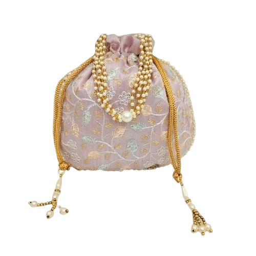 Embroidery Leaf Potli Bags