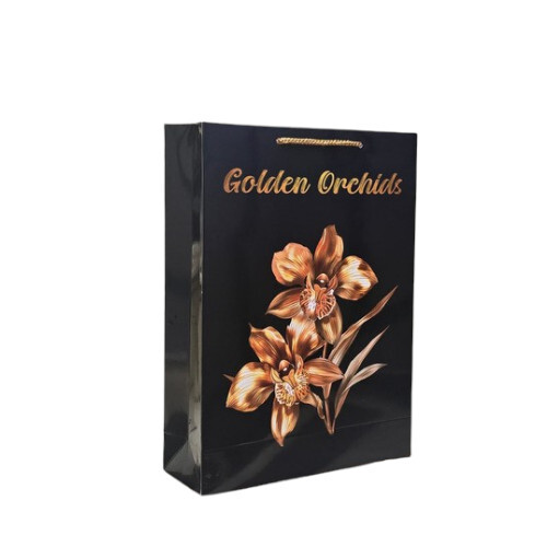 Golden Orchids Premium Gift Bag - Color: Black And Gold