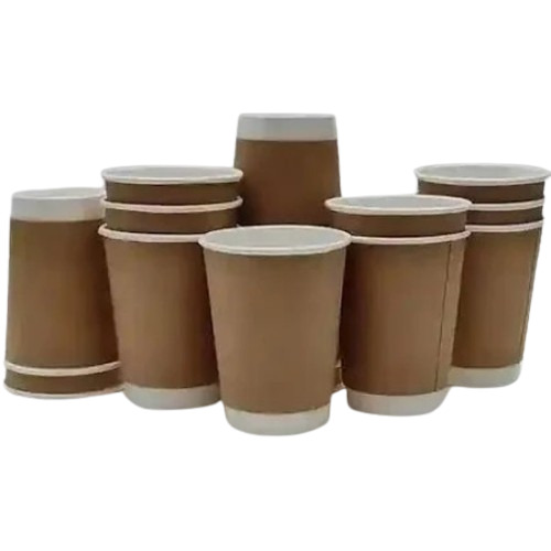 360 Ml Double Wall Brown Disposable Glasses - Application: Event And Party Supplies