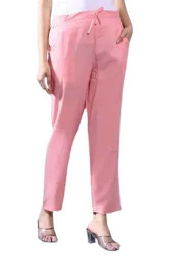 Ladies Pink Cotton Trousers