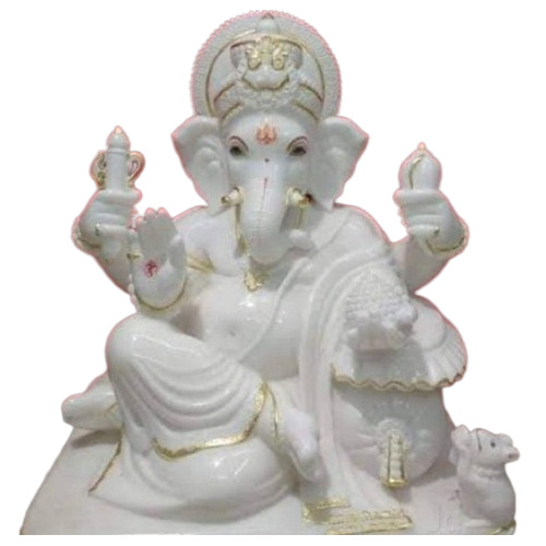 Marble Ganesha Sculpture - Color: White