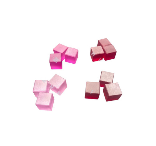 Synthetic Ruby Cube Gem - Grade: A