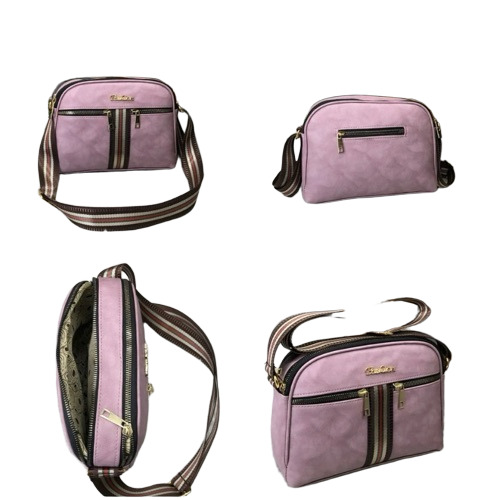 Plain Pattern Leather Bag - Color: Pink
