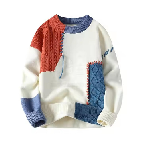 Knitted Casual Sweater - Color: White