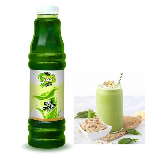 Kaju Cream Milk Flavoured Sharbat Syrup 700 Ml - Color: Green