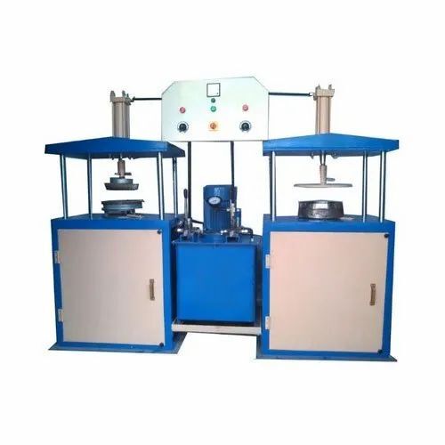 Semi Automatic Double Die Plate Making Machine - Color: Blue And White
