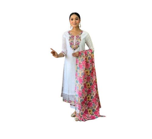Embroidered Chanderi Salwar Kameez