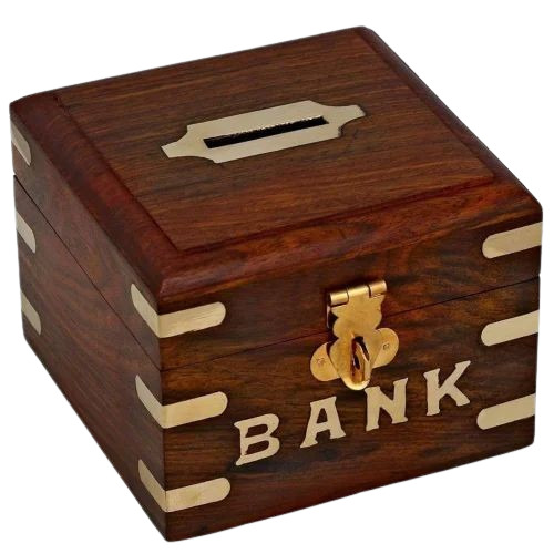 Wood Money Box - Color: Brown