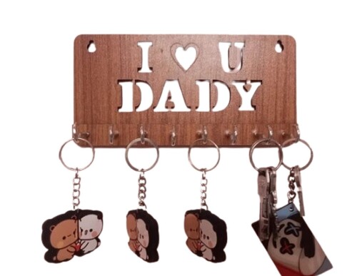 Mdf Wood Keychain Holder - Color: Comes In Various Colors
