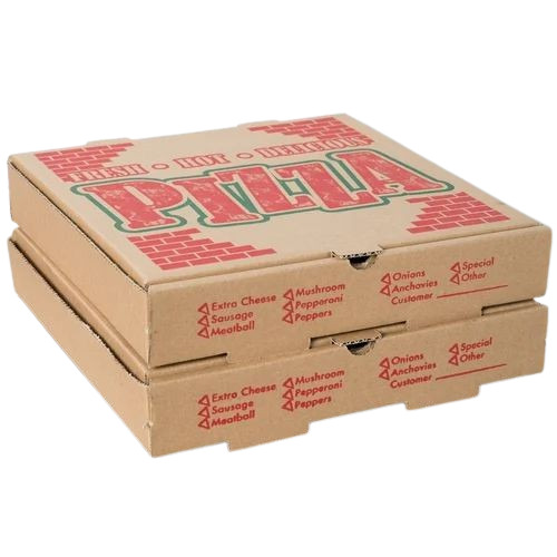 Printed Pizza Packaging Boxes - Color: Brown