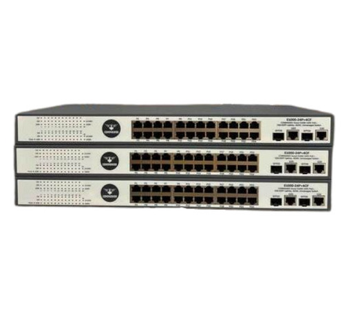 E1000-24P-4Cf Commando Scout E1000 24X100M Full Poe/Poe+ 2X1Gbe/2X1G Sfp Combo Uplinks 450W Unmanaged Switch - Color: Black