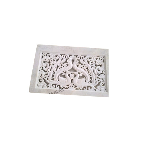 White Marble Carving Jali - Installation Type: Wall