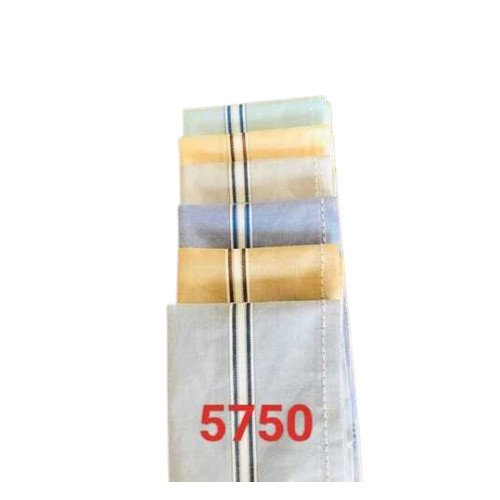 D. No. 5750 Light Medium Color 19X19 Inches 2 Side Cotton Handkerchief - Color: Mix