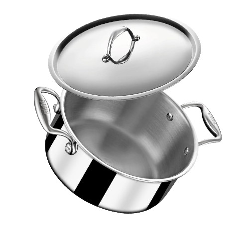 Stainless Steel Stock Pot With Lid - Capacity: 8 Ltr