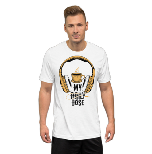 Mens Printed T-shirts - Color: White