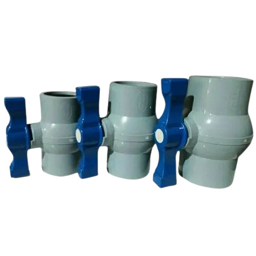 Pvc Ball Valve - Color: White And Blue