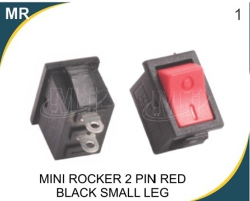 Mini Rocker 2 Pin Red Black Small Leg - Material: Plastic