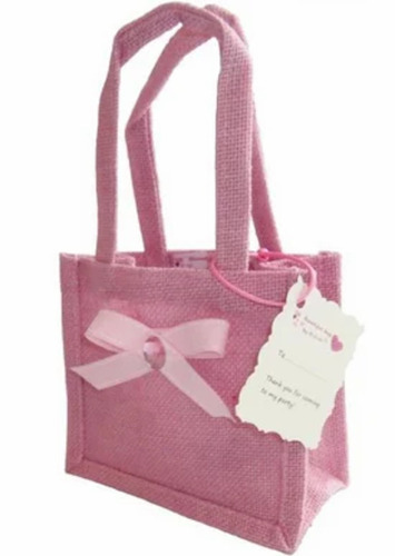 Jute Party Bags - Color: Pink