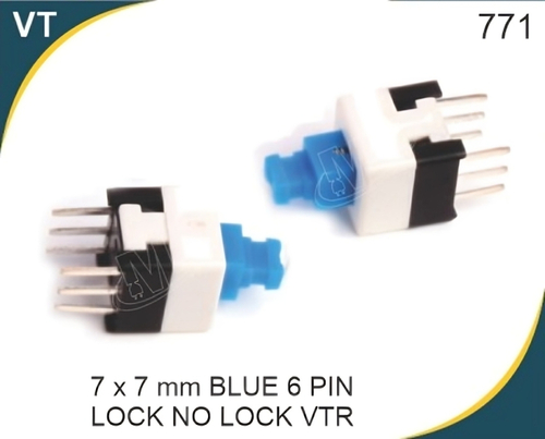 Vtr Switch Lock No Lock 7X7 Mm 6 Pin Blue - Material: Plastic Body