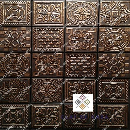 Silver Luster Third Firing Tile - Color: Brown