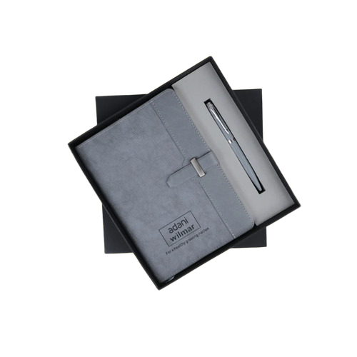 Pu Leather Diary Blue Pen Gift Set