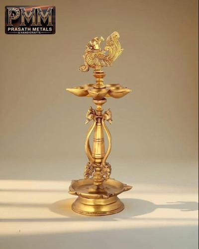 Brass Peacock Kuthuvilakku - Weight: 2.8 Kilograms (Kg)