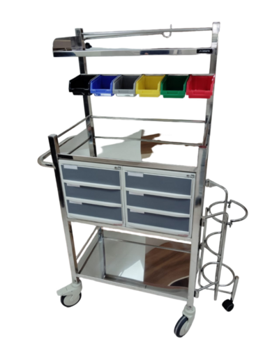 Crash Cart Trolley - Color: Steel