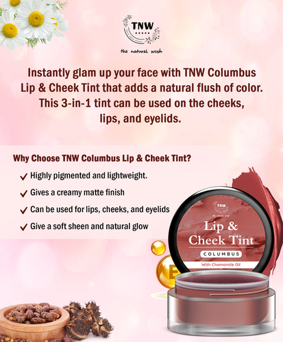 Lip and Cheek Tint with Chamomile Oil and Castor Oil for Lips Cheeks and Eyelids