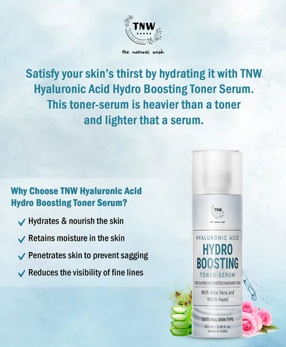 Natural Wash Hyaluronic Acid Hydro Boosting Toner Serum for Hydrating and Glowing Skin
