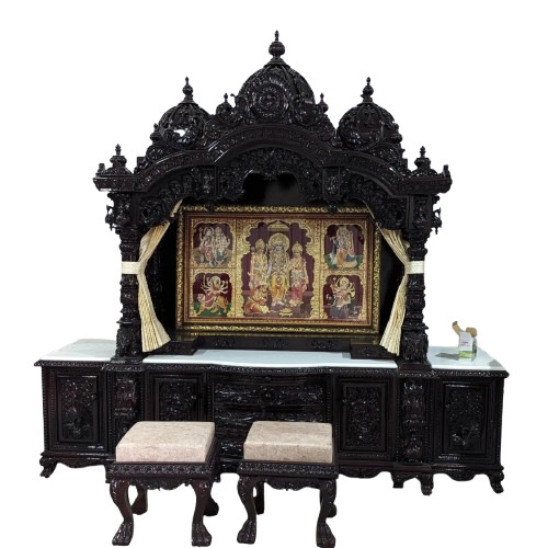 Wooden Big Mandir - Color: Dark Wood