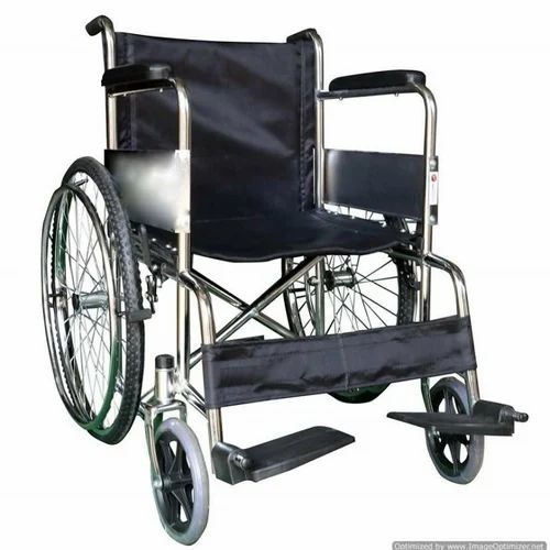Fixed Black Folding Wheelchair